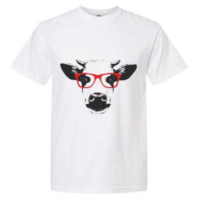 Portrait of Cow with glasses Garment-Dyed Heavyweight T-Shirt
