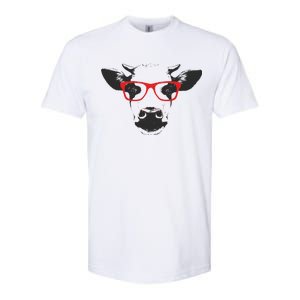 Portrait of Cow with glasses Softstyle CVC T-Shirt