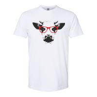 Portrait of Cow with glasses Softstyle CVC T-Shirt