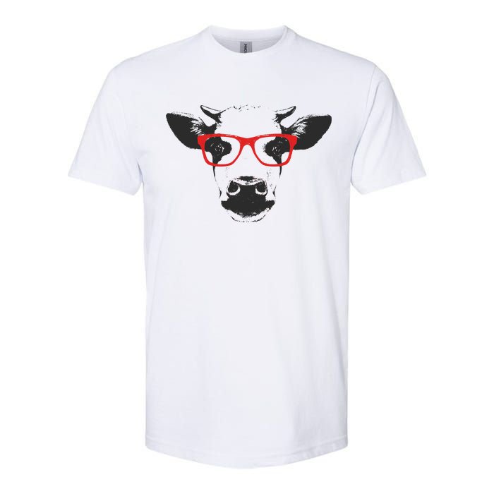 Portrait of Cow with glasses Softstyle CVC T-Shirt