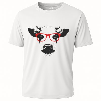 Portrait of Cow with glasses Performance Shirt