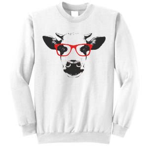 Portrait of Cow with glasses Sweatshirt