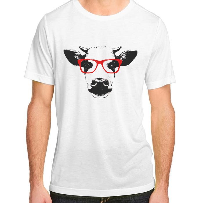 Portrait of Cow with glasses Adult ChromaSoft Performance T-Shirt