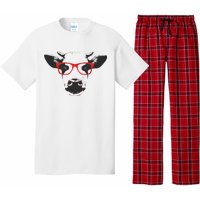 Portrait of Cow with glasses Pajama Set