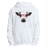 Portrait of Cow with glasses Urban Pullover Hoodie