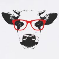 Portrait of Cow with glasses Baby Bodysuit