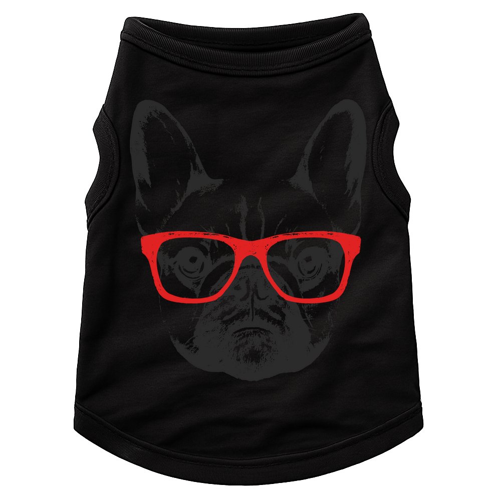 Portrait of French Bulldog with glasses Doggie Tank