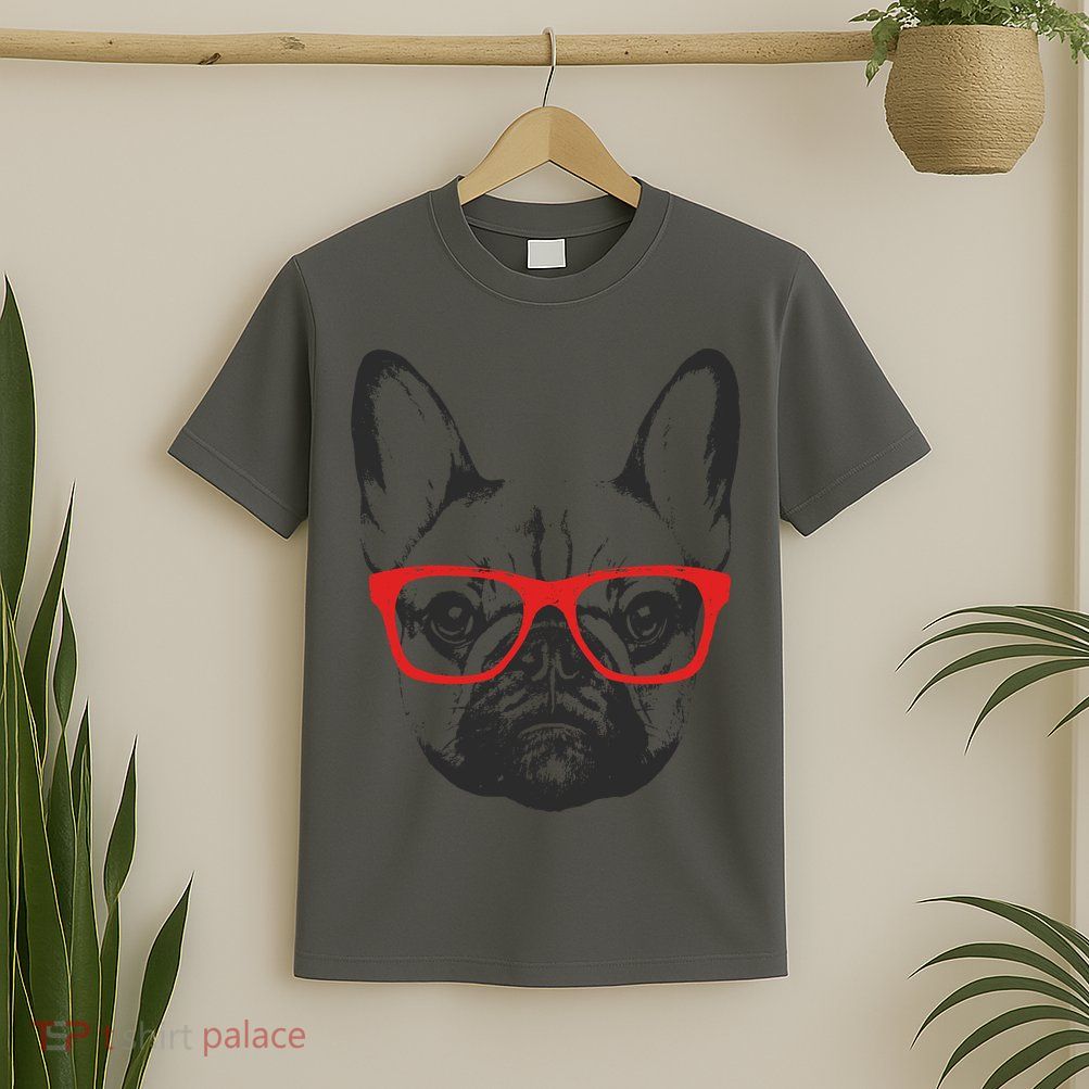 Portrait of French Bulldog with glasses T-Shirt