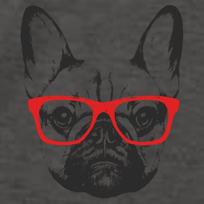 Portrait of French Bulldog with glasses Vector Backpack