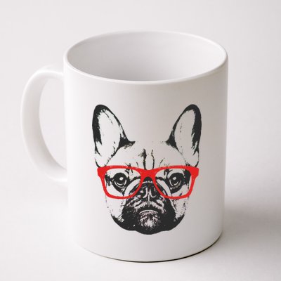 Portrait of French Bulldog with glasses Coffee Mug