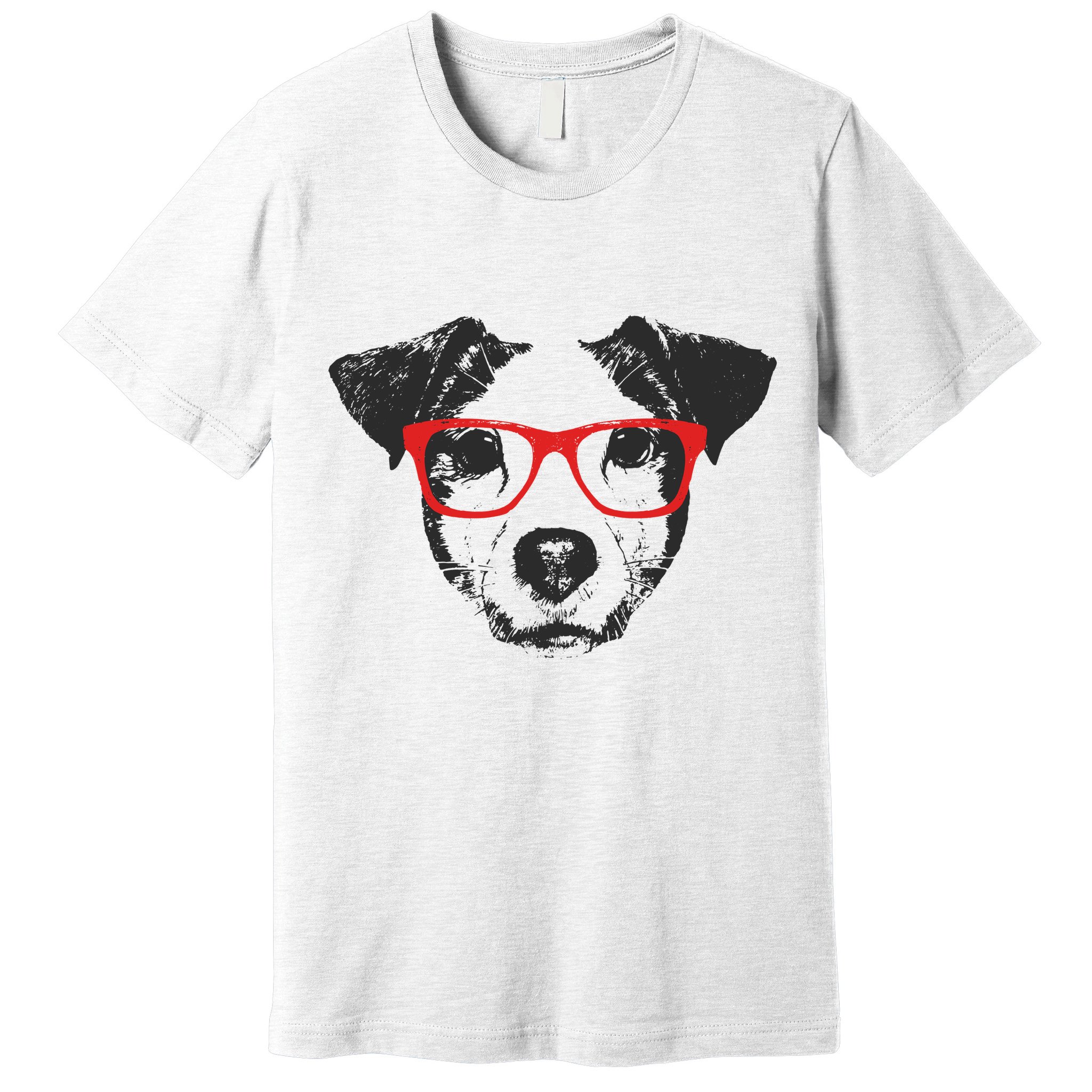 Portrait of Jack Russell with glasses Premium T-Shirt
