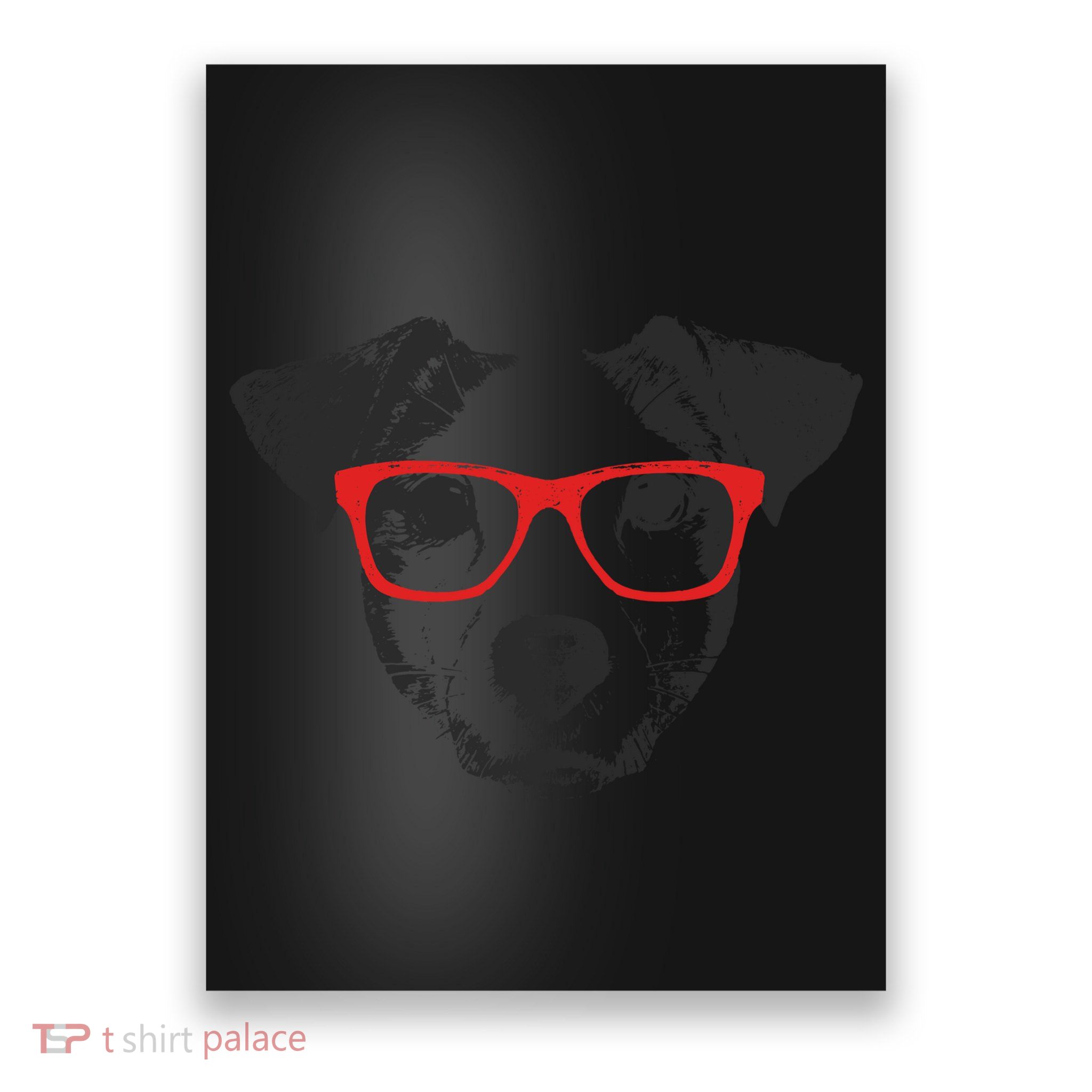 Portrait of Jack Russell with glasses Poster