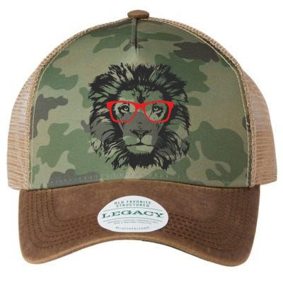 Portrait of Lion with glasses Legacy Tie Dye Trucker Hat