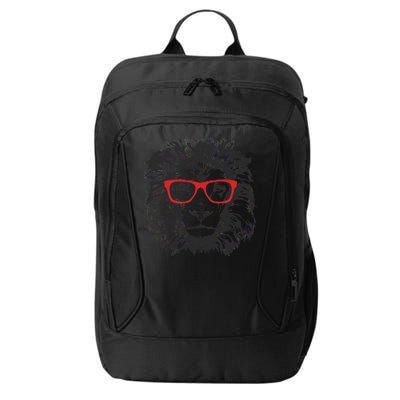 Portrait of Lion with glasses City Backpack