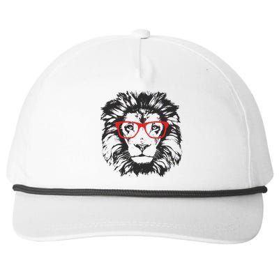 Portrait of Lion with glasses Snapback Five-Panel Rope Hat