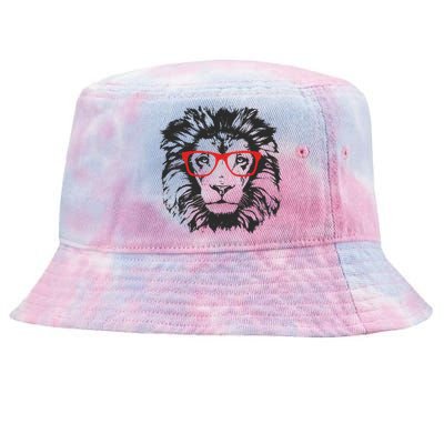 Portrait of Lion with glasses Tie-Dyed Bucket Hat