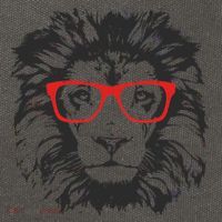 Portrait of Lion with glasses Cotton Canvas Backpack