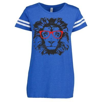 Portrait of Lion with glasses Enza Ladies Jersey Football T-Shirt