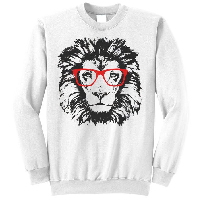 Portrait of Lion with glasses Sweatshirt