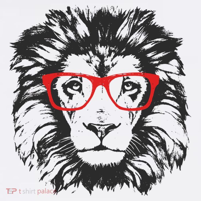 Portrait of Lion with glasses Button