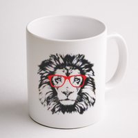 Portrait of Lion with glasses Coffee Mug