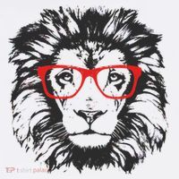 Portrait of Lion with glasses Flatbill Hat