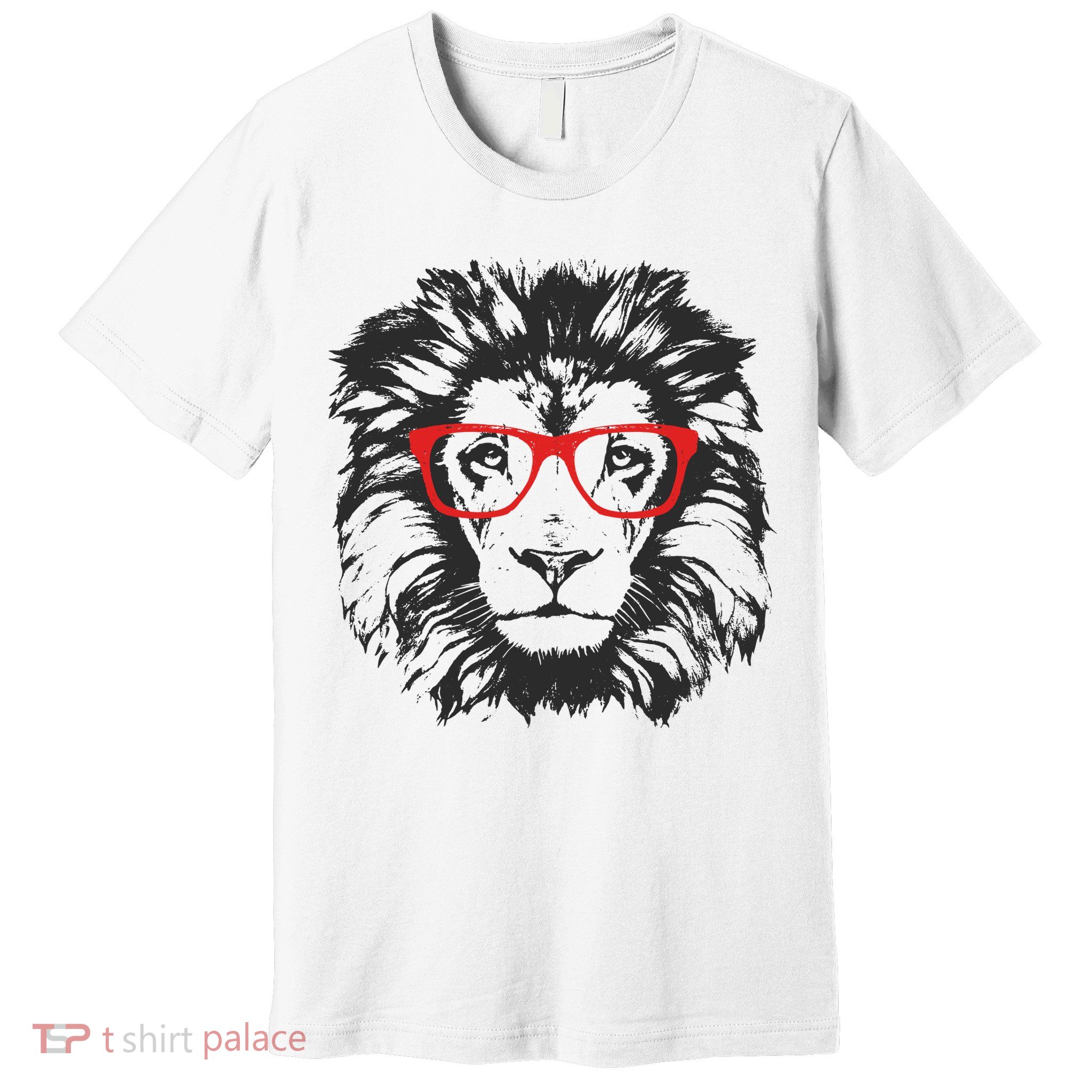 Portrait of Lion with glasses Premium T-Shirt
