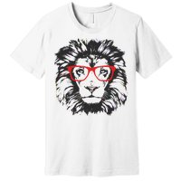 Portrait of Lion with glasses Premium T-Shirt