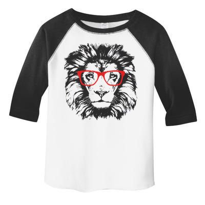 Portrait of Lion with glasses Toddler Fine Jersey T-Shirt