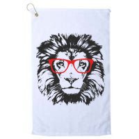 Portrait of Lion with glasses Golf Towel