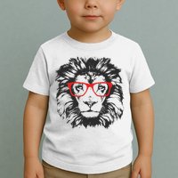 Portrait of Lion with glasses Toddler T-Shirt