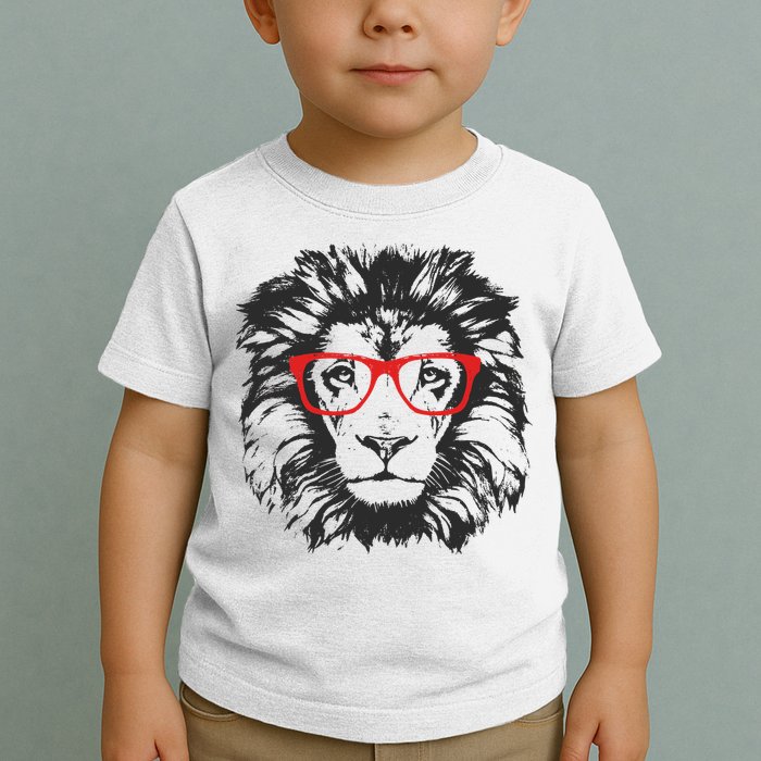 Portrait of Lion with glasses Toddler T-Shirt