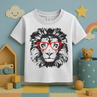 Portrait of Lion with glasses Toddler T-Shirt