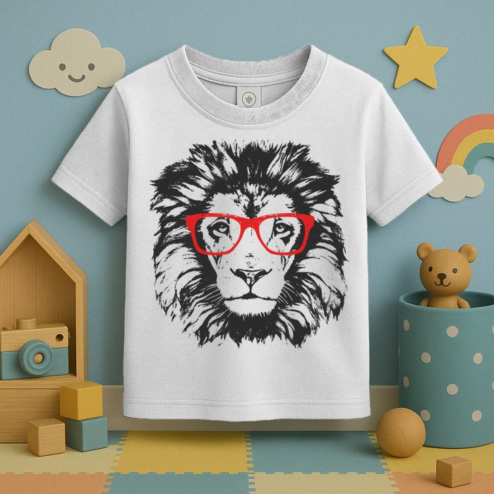 Portrait of Lion with glasses Toddler T-Shirt