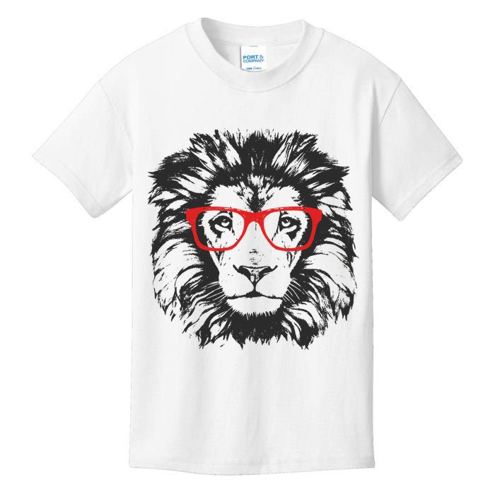 Portrait of Lion with glasses Kids T-Shirt