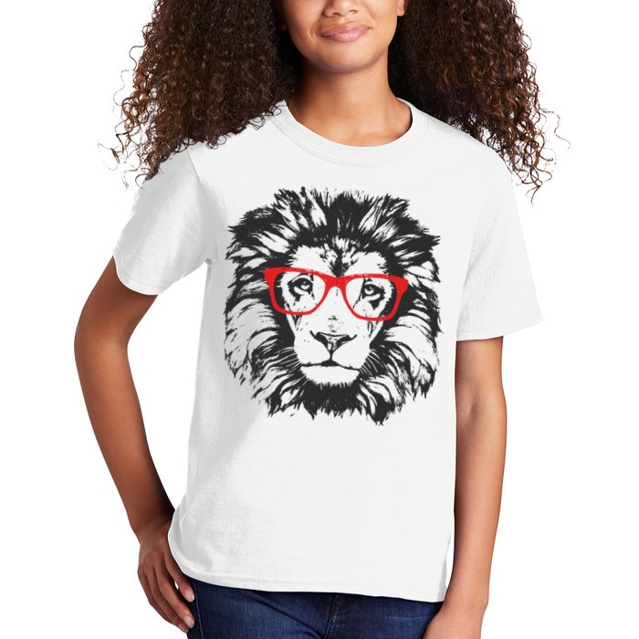 Portrait of Lion with glasses Kids T-Shirt