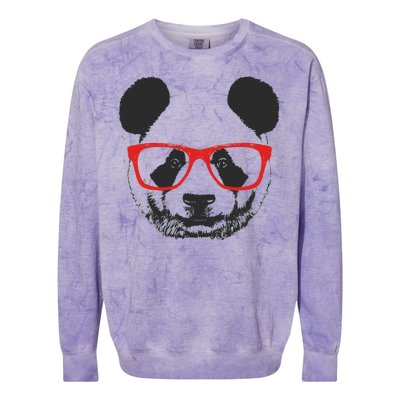 Portrait of Panda with glasses Colorblast Crewneck Sweatshirt