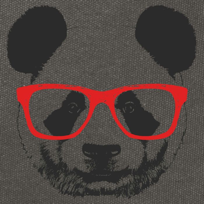 Portrait of Panda with glasses Cotton Canvas Backpack