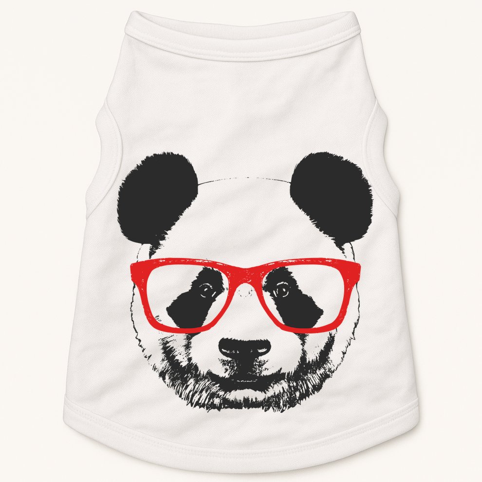 Portrait of Panda with glasses Doggie Tank