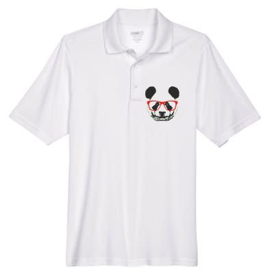 Portrait of Panda with glasses Men's Origin Performance Piqué Polo