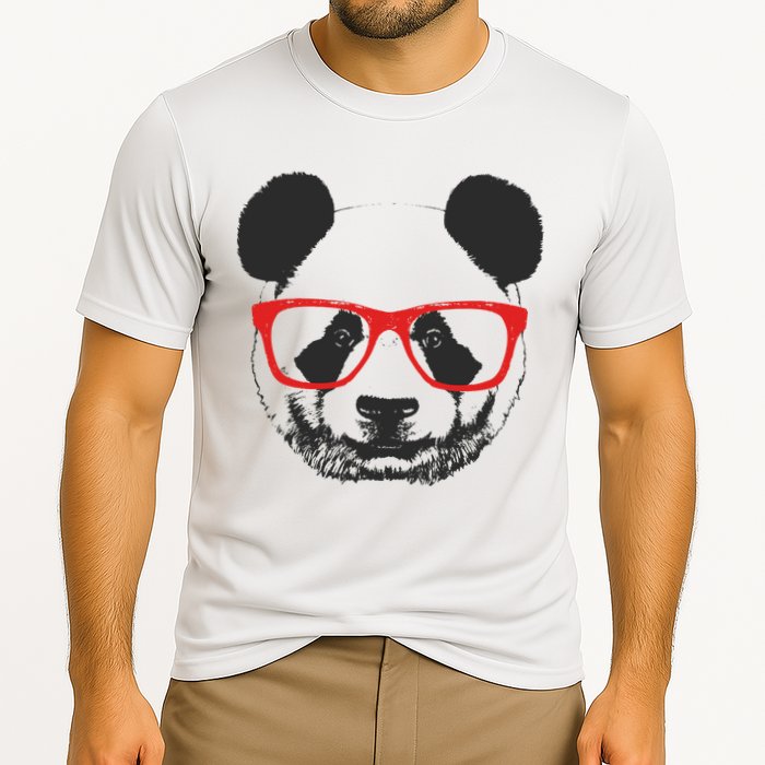 Portrait of Panda with glasses Cooling Performance Crew T-Shirt