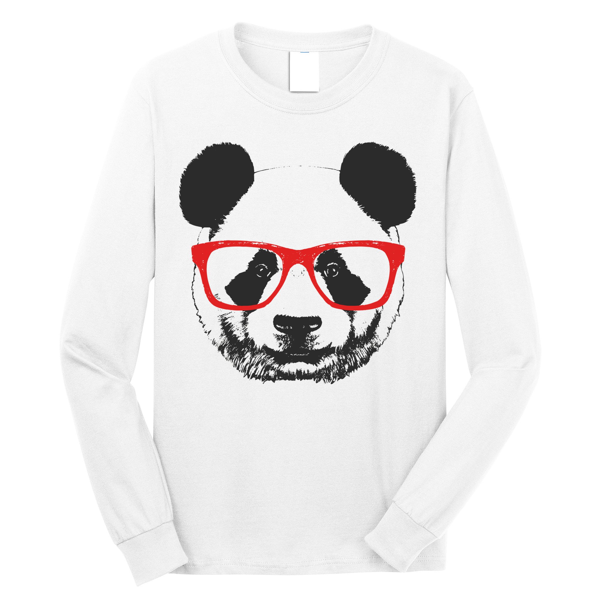 Portrait of Panda with glasses Long Sleeve Shirt