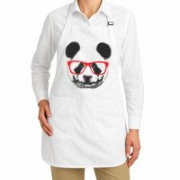 Portrait of Panda with glasses Apron