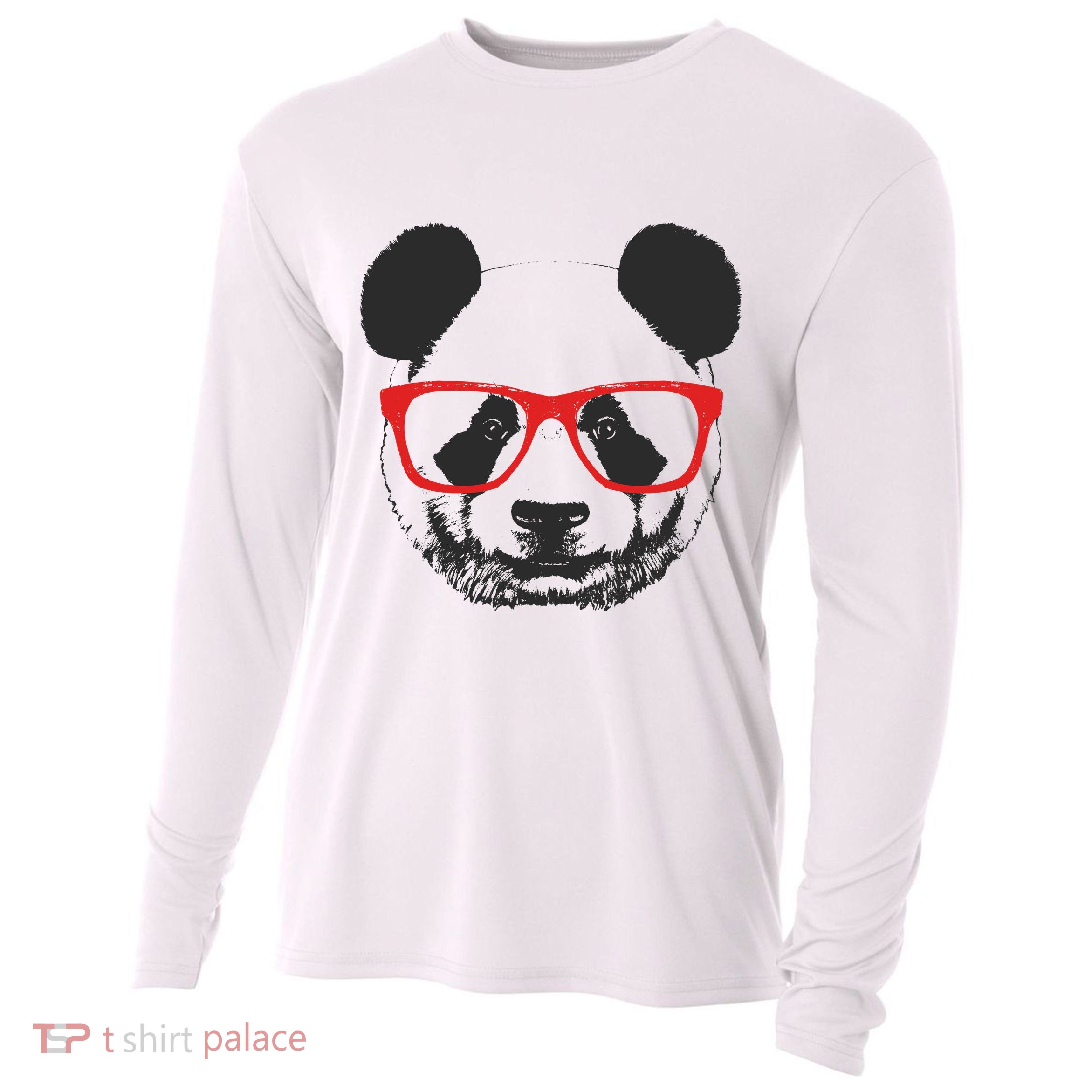 Portrait of Panda with glasses Cooling Performance Long Sleeve Crew