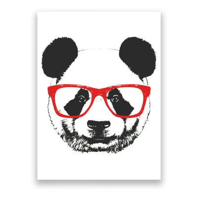 Portrait of Panda with glasses Poster