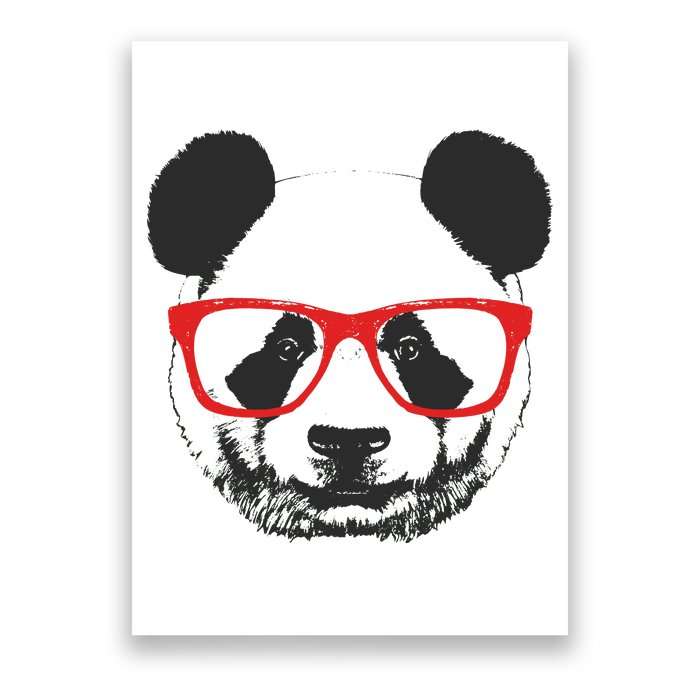 Portrait of Panda with glasses Poster