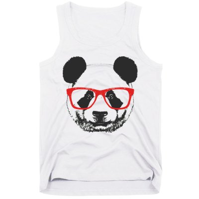 Portrait of Panda with glasses Tank Top