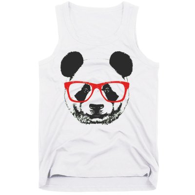 Portrait of Panda with glasses Tank Top