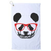 Portrait of Panda with glasses Golf Towel
