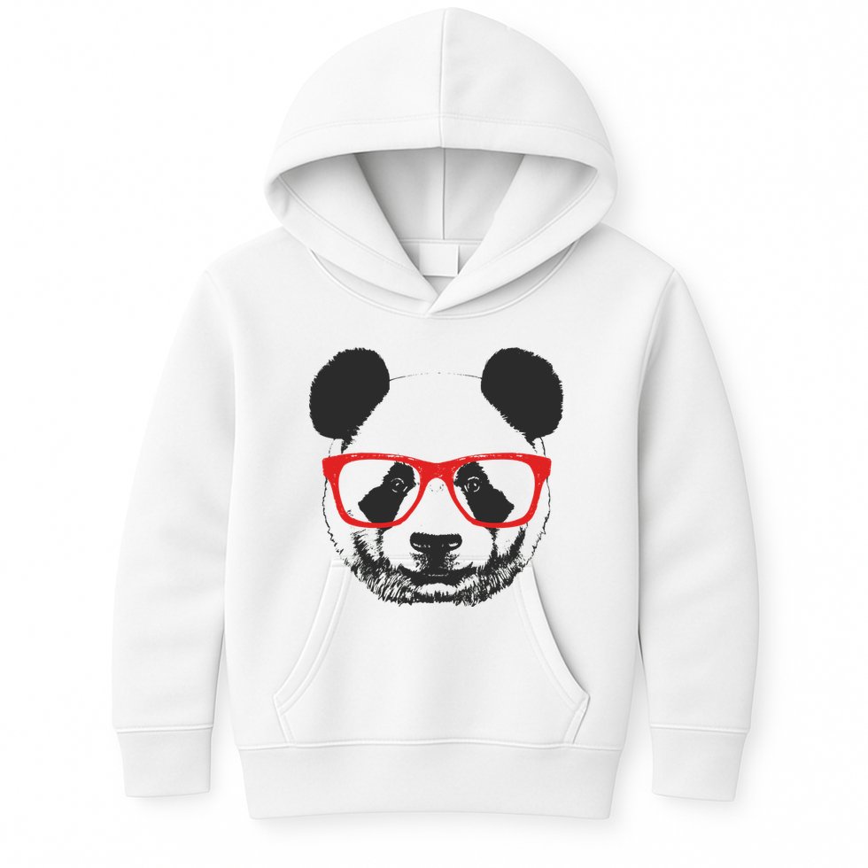 Portrait of Panda with glasses Kids Hoodie